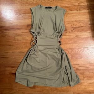 AKIRA CAUGHT UP IN THE TWIST MINI DRESS WITH SLIT